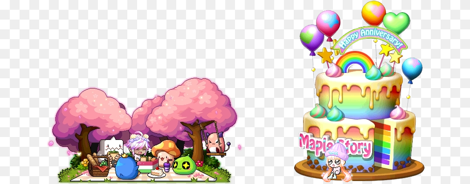 Updated Maplestory Chair, Birthday Cake, Cake, Cream, Dessert Free Png