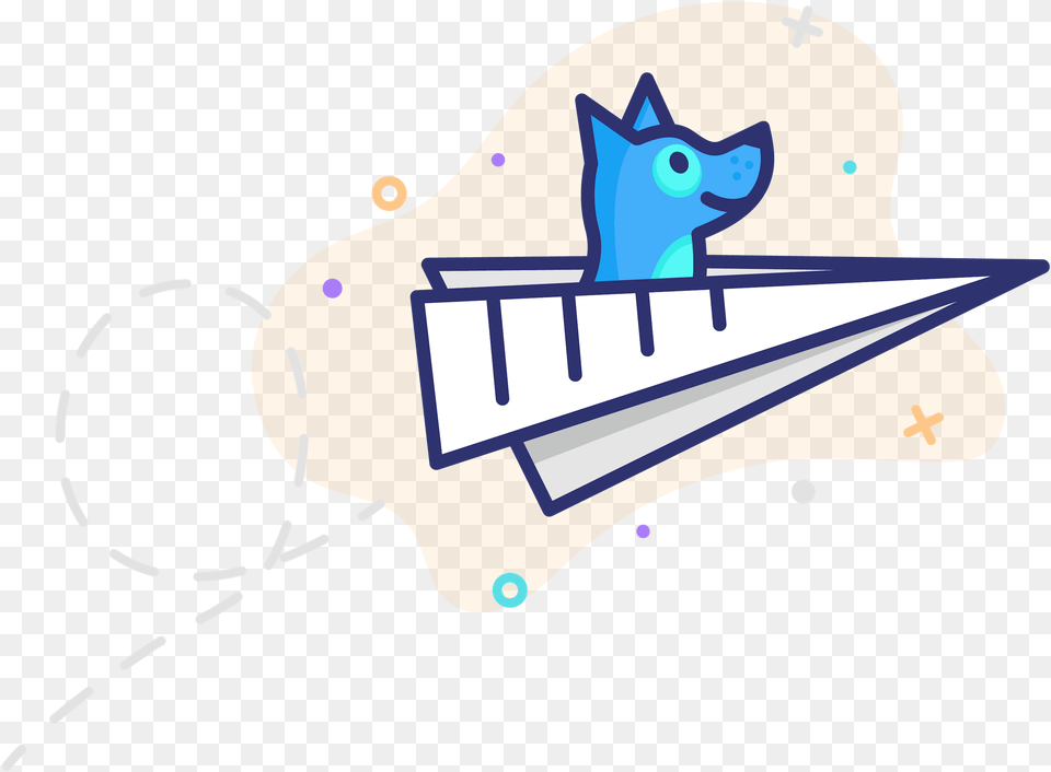Updog Dog Illustration Flying In A Paper Airplane Cartoon, Animal, Pet Free Png