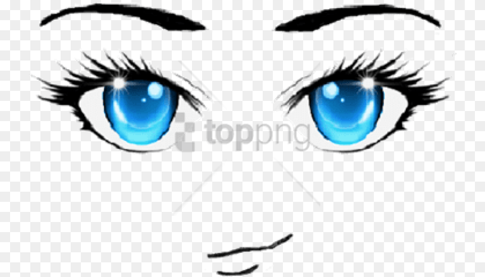 Upeyebrowfacial Bodyclip And Whitestyle Anime Face Blue Eyes, Contact Lens, Art Free Png