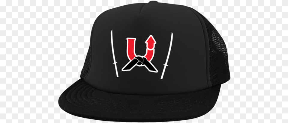Uplevel Swords Trucker Hat With Snapback Hat, Baseball Cap, Cap, Clothing, Sword Free Png