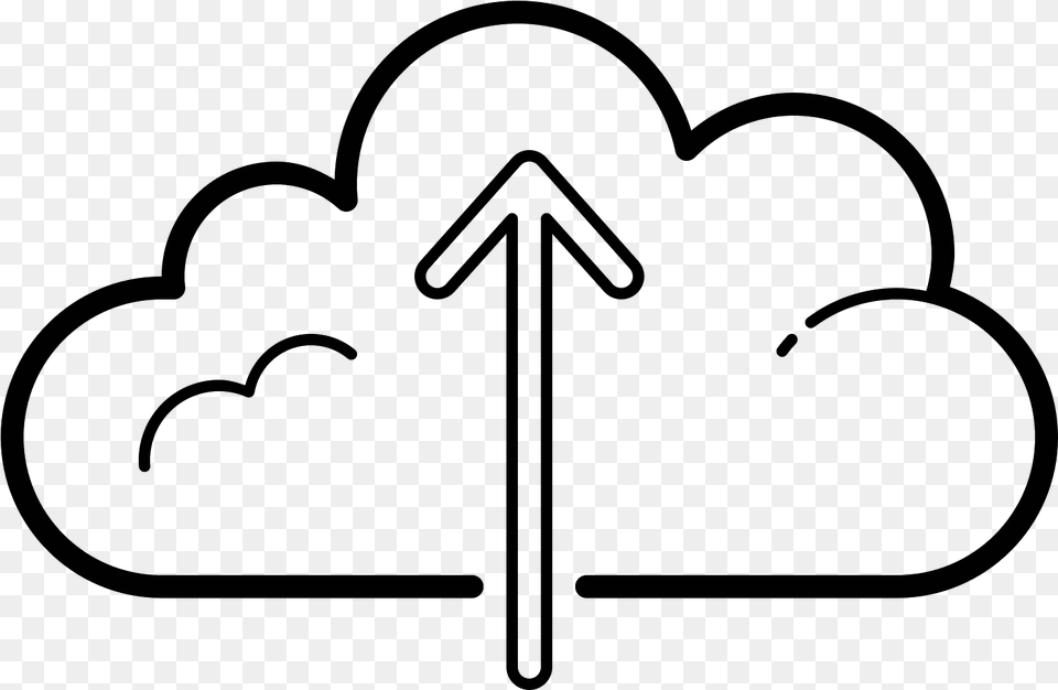 Upload To Cloud Icon Line Art, Gray Png Image