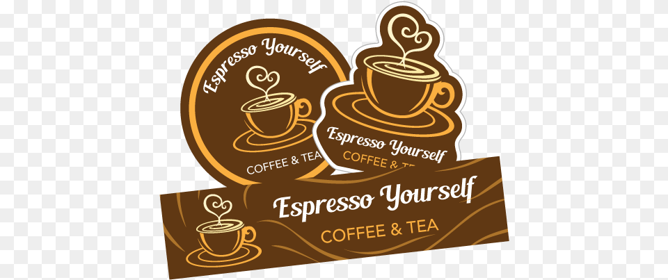 Upload Your Design Business Sticker, Advertisement, Cup, Beverage, Coffee Png Image