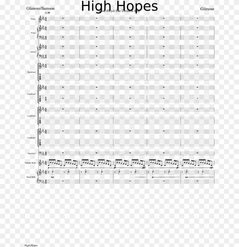Uploaded On Aug 13 Pink Floyd High Hopes Piano Sheet, Gray Free Png Download