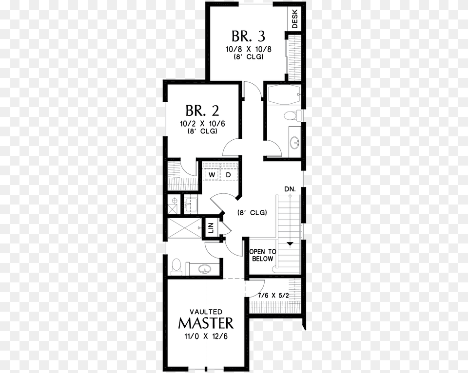 Upper Floor Plan Image For Mascord Walterboro A Family Floor Plan, Chart, Diagram, Plot, Floor Plan Free Png Download