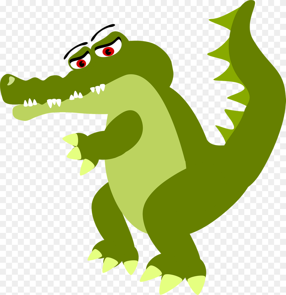 Upright Green Crocodile Clipart, Animal, Reptile, Fish, Sea Life Png