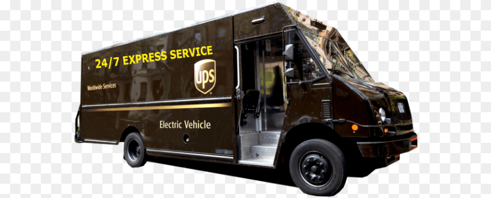 Ups Truck Image Tesla Ups Trucks, Moving Van, Transportation, Van, Vehicle Free Png Download