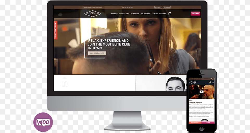 Upscale Men S Salon Website Design With Woocommerce Seota Digital Marketing, Phone, Mobile Phone, Electronics, Adult Png