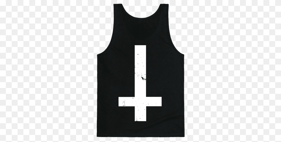 Upside Down Cross Tank Tops Lookhuman, Clothing, Vest, Symbol, Tank Top Free Png Download