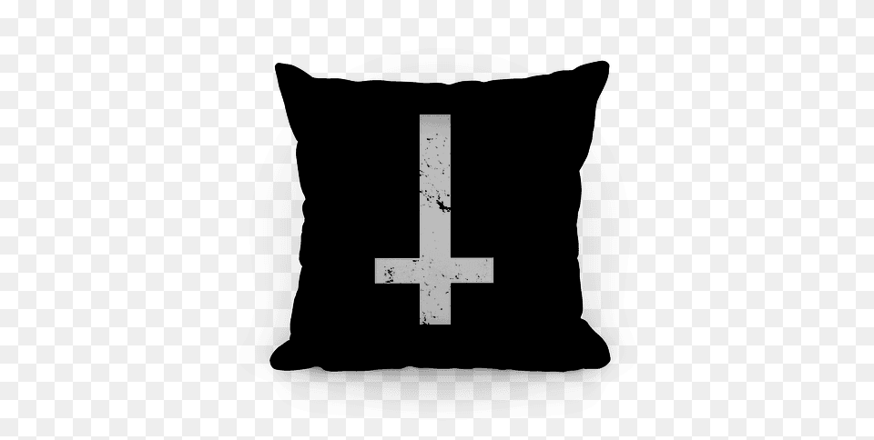 Upside Down Cross Throw Pillow Lookhuman, Symbol, Animal, Bird, Flying Free Png Download