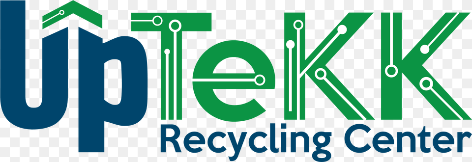 Uptekk Recycled Electronics Sign, Green, Light, Text, Logo Free Png