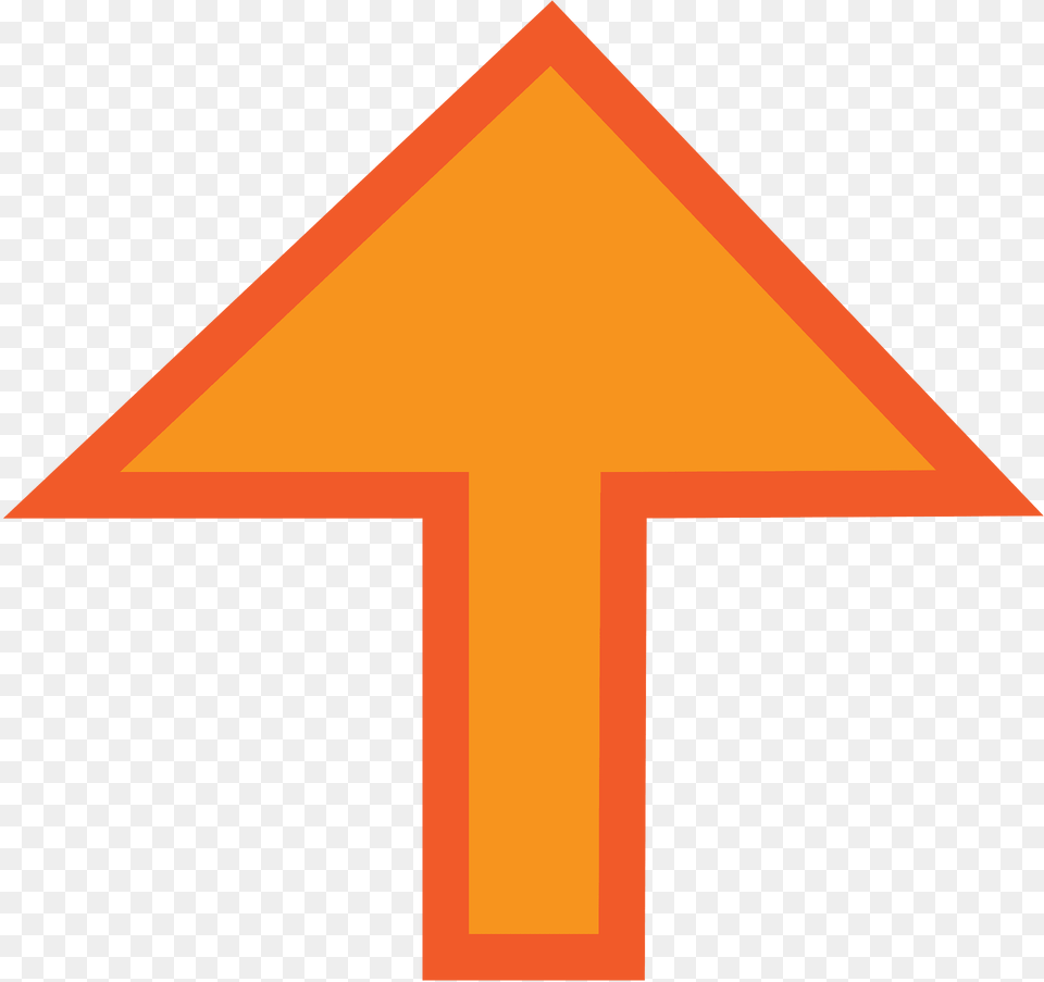 Upwards Arrow Orange Thick Stroke Clipart, Sign, Symbol, Cross, Road Sign Free Png Download