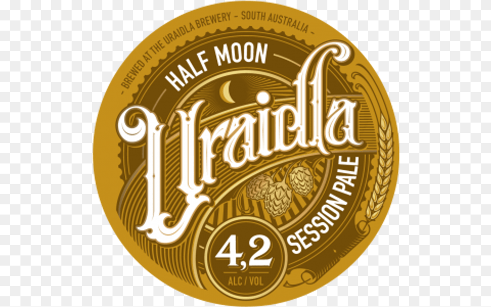 Uraidla Half Moon Session Pale Ale Label, Gold, Logo, Lager, Alcohol Free Png Download