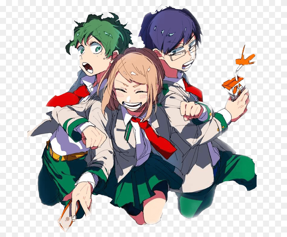 Uraraka X Iida X Deku, Book, Comics, Publication, Baby Png Image