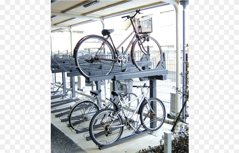 Urban Rack Double Stacker Rack Stacking Bike Storage, Machine, Spoke, Wheel, Bicycle Free Png
