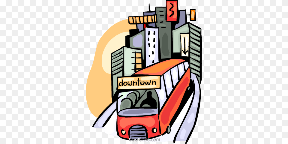 Urban Transportation Royalty Vector Clip Art Illustration, Bus, Vehicle, Bus Stop, Outdoors Png