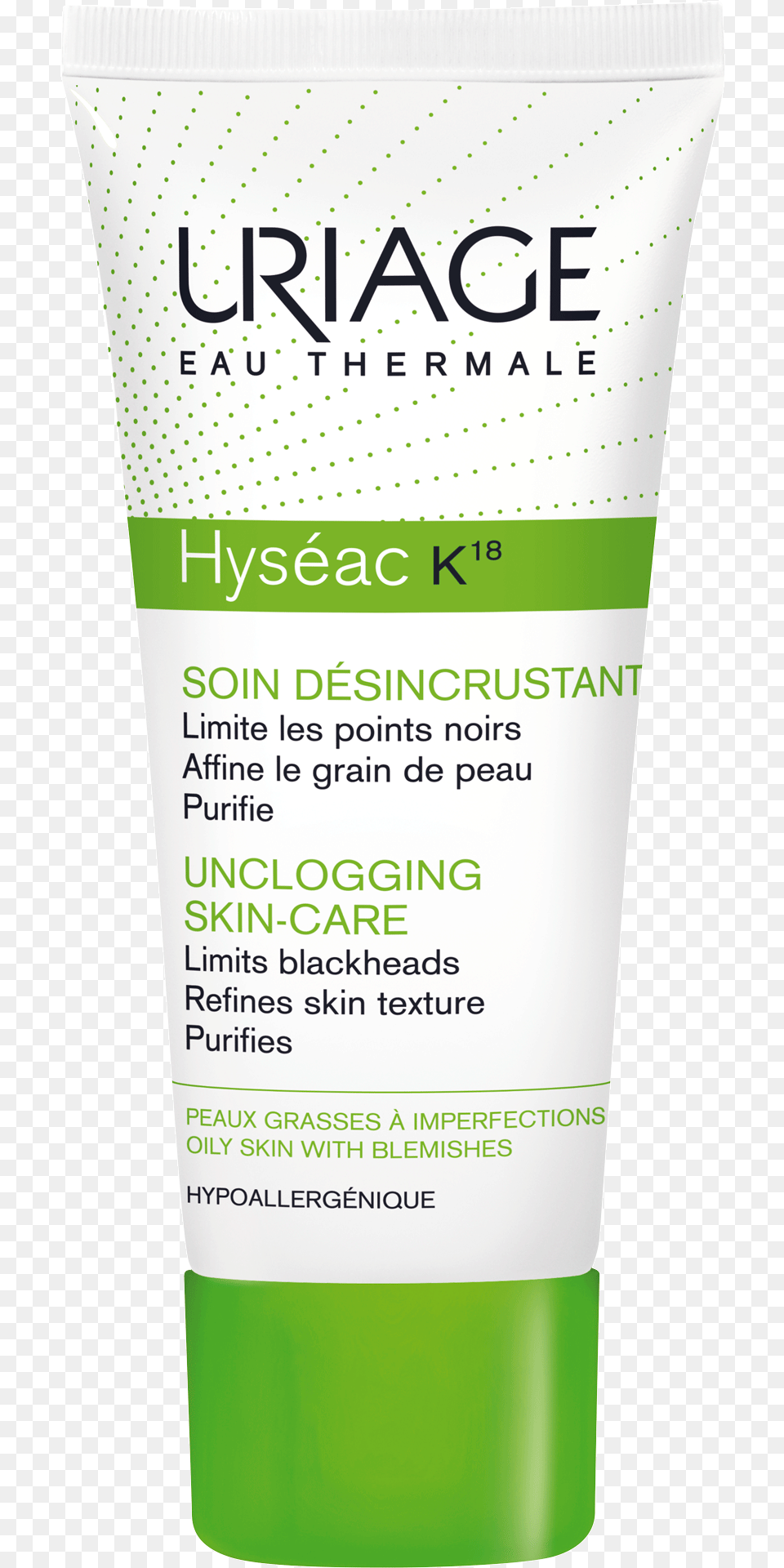 Uriage Hyseac K18 Deep Pore Cleansing Care Cosmetics Cream, Bottle, Lotion, Sunscreen, Tape Png Image