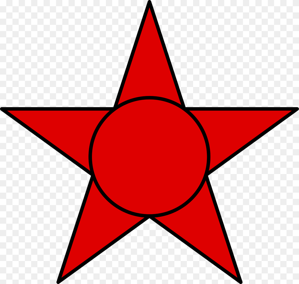 Urss Aviation Circled Red Star Clipart, Star Symbol, Symbol, Dynamite, Weapon Png