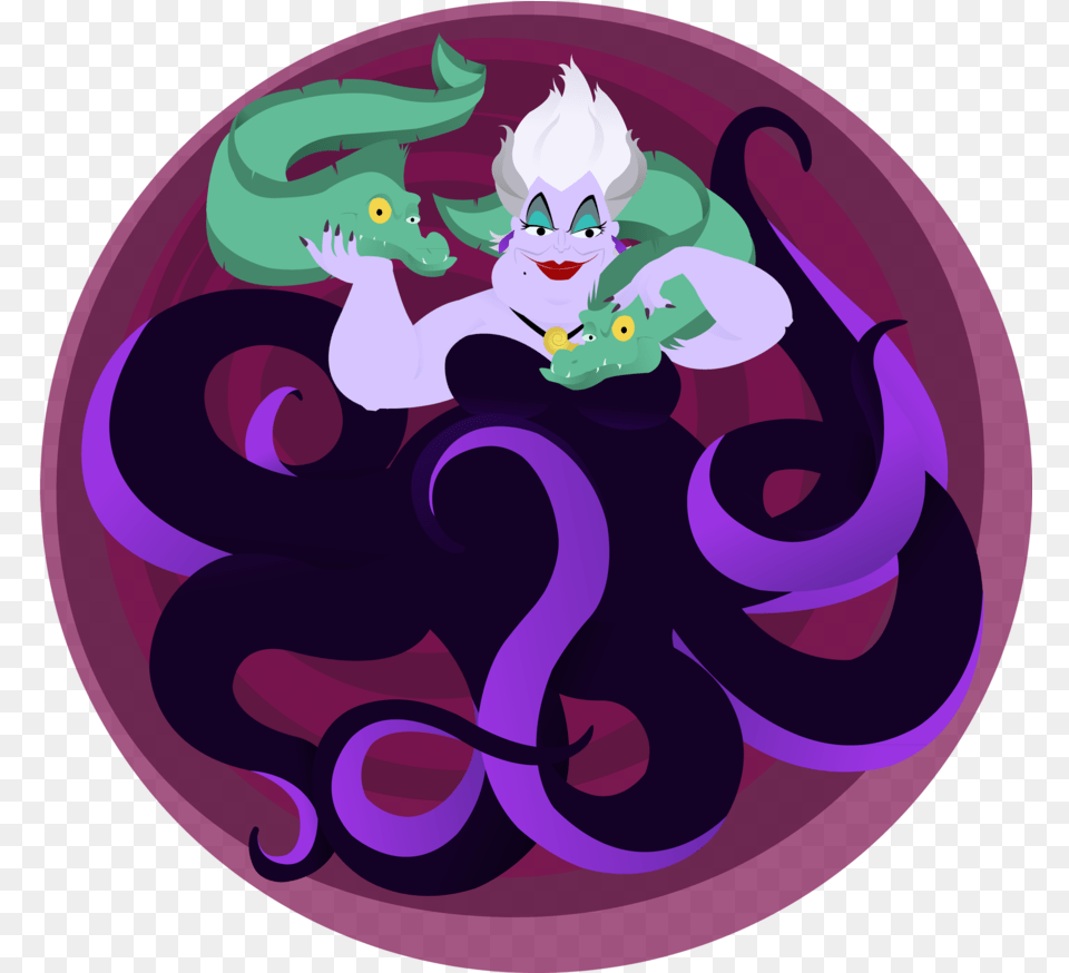 Ursula Ariel Art The Walt Disney Company Painting Ursula Disney Art, Purple, Graphics Png Image