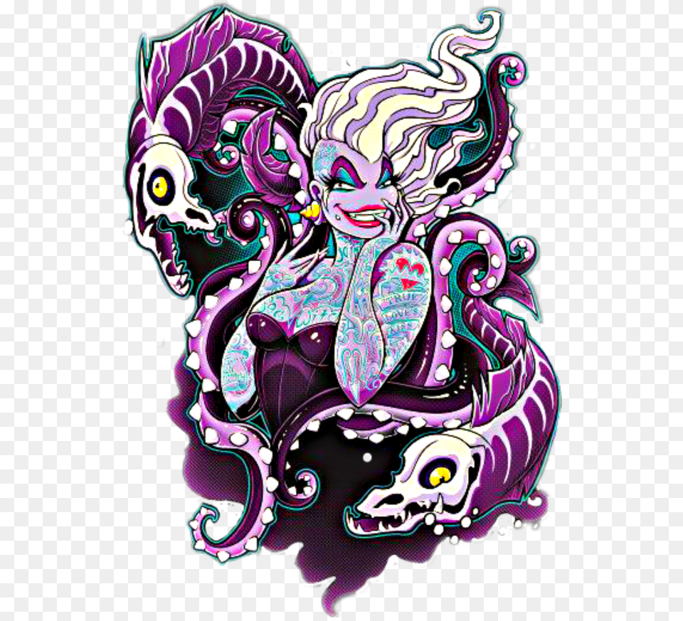 Ursula Sticker Disney Ursula Pin Up, Purple, Person, Art, Baby Free Png