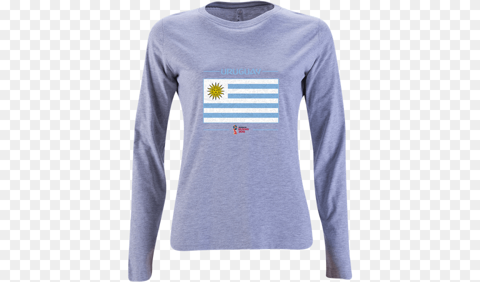 Uruguay 2018 Fifa World Cup Russia Flag Womens Long 2018 World Cup, Clothing, Long Sleeve, Sleeve, T-shirt Png Image