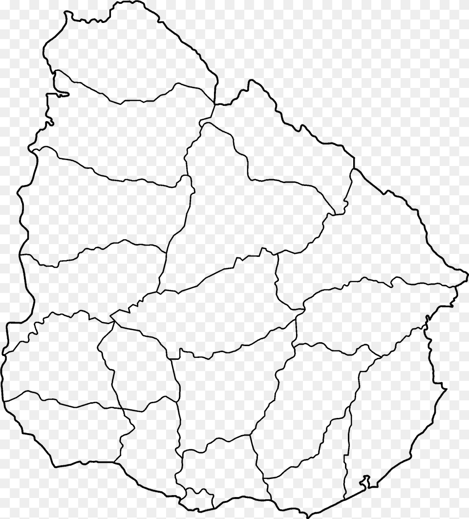 Uruguay Departments Blank Blank Map Of Uruguay, Gray Png Image
