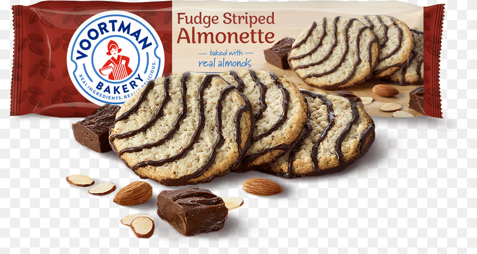 Us Almond Fudge Striped Voortman Fudge Striped Almonette, Bread, Food, Sweets, Person Free Transparent Png