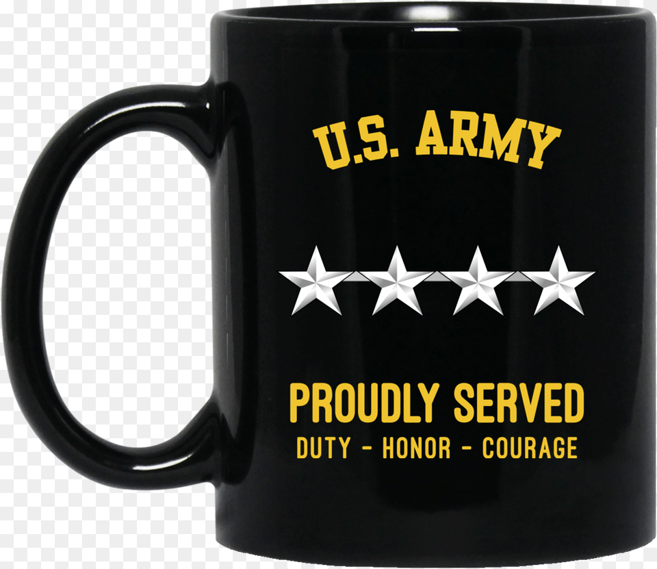 Us Army 0 10 Gen 010 General Officer Ranks 4 Star 11 Oz Black Mug Mug, Cup, Beverage, Coffee, Coffee Cup Free Png Download