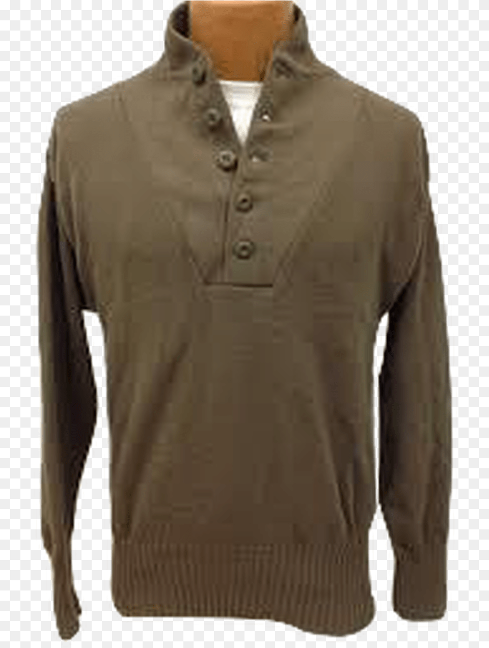 Us Army Brown 5 Button Sweater, Clothing, Knitwear, Coat, Jacket Png
