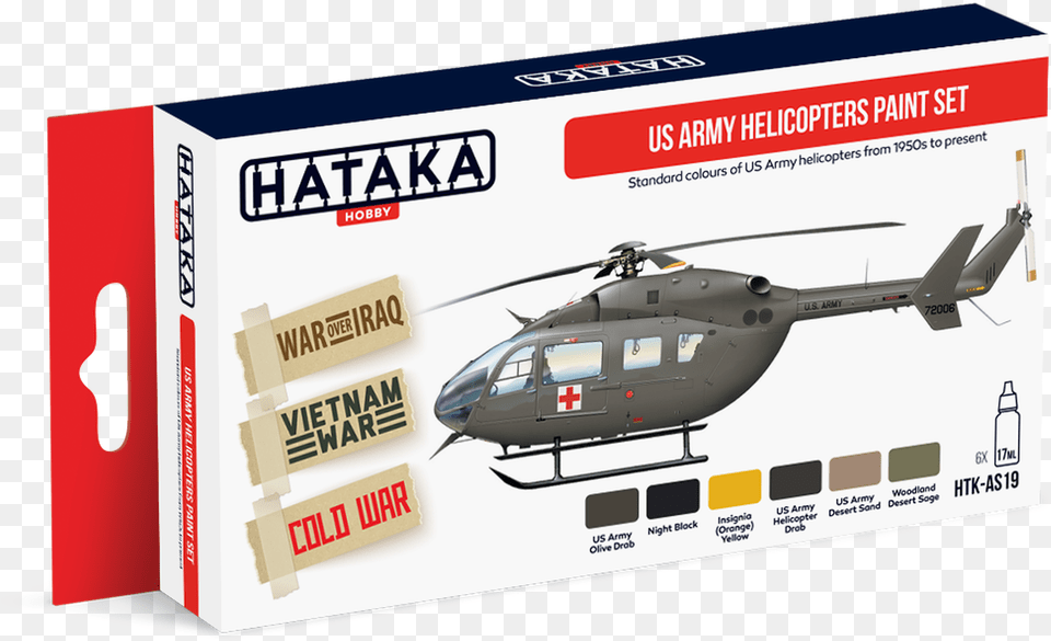Us Army Helicopter 1950s Present Paint Set 17ml Bottles Mirage 2000 Fs Colors, Aircraft, Transportation, Vehicle, Box Free Png Download