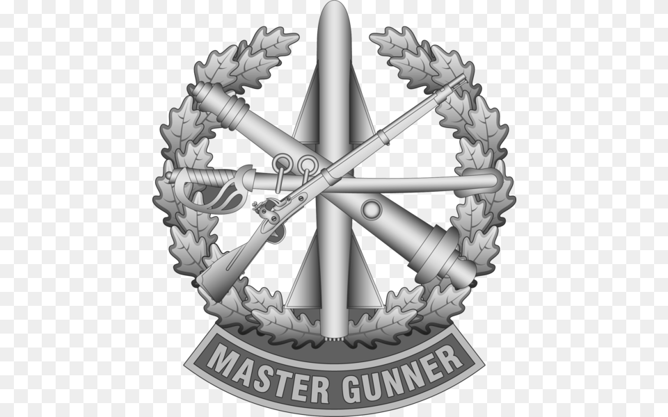 Us Army Master Gunner Identification Badge Master Gunner Badge Sew, Emblem, Symbol, Firearm, Gun Free Png Download