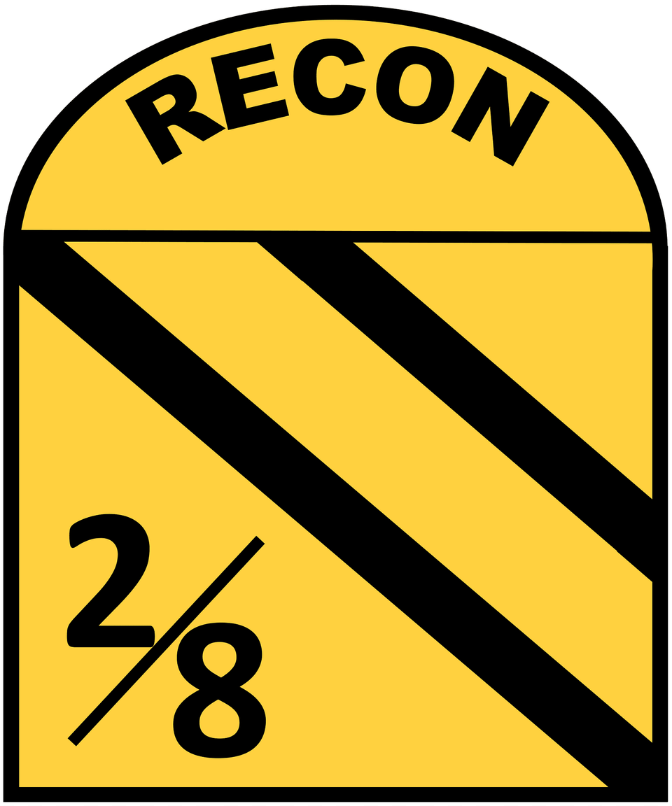 Us Army Recon Platoon 2nd Bn 8th Cav Regt 1st Cav Div Beret Flash Vietnam Era Clipart, Symbol, Text, Sign Png Image