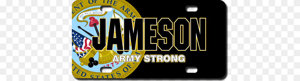 Us Army Seal Black Background License Plate For Bikes United States Army, License Plate, Transportation, Vehicle, Logo Free Png Download