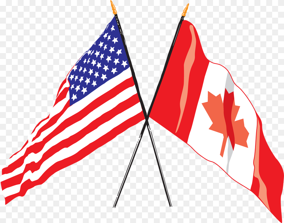 Us Canadian Flag Crossed American Canadian Flag, American Flag Png