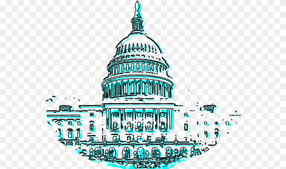 Us Capitol Capitol Washington Dc Vector Drawing Illustration Dome, City, Metropolis, Urban, Architecture Free Transparent Png