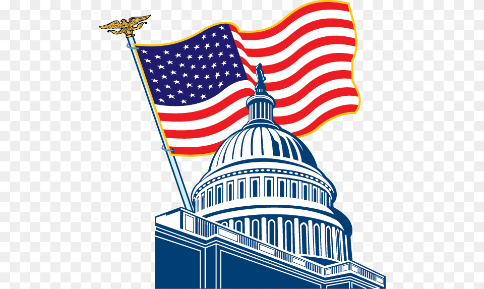 Us Capitol Clip Art State Capitol Building Clipart, American Flag, Flag Free Png Download