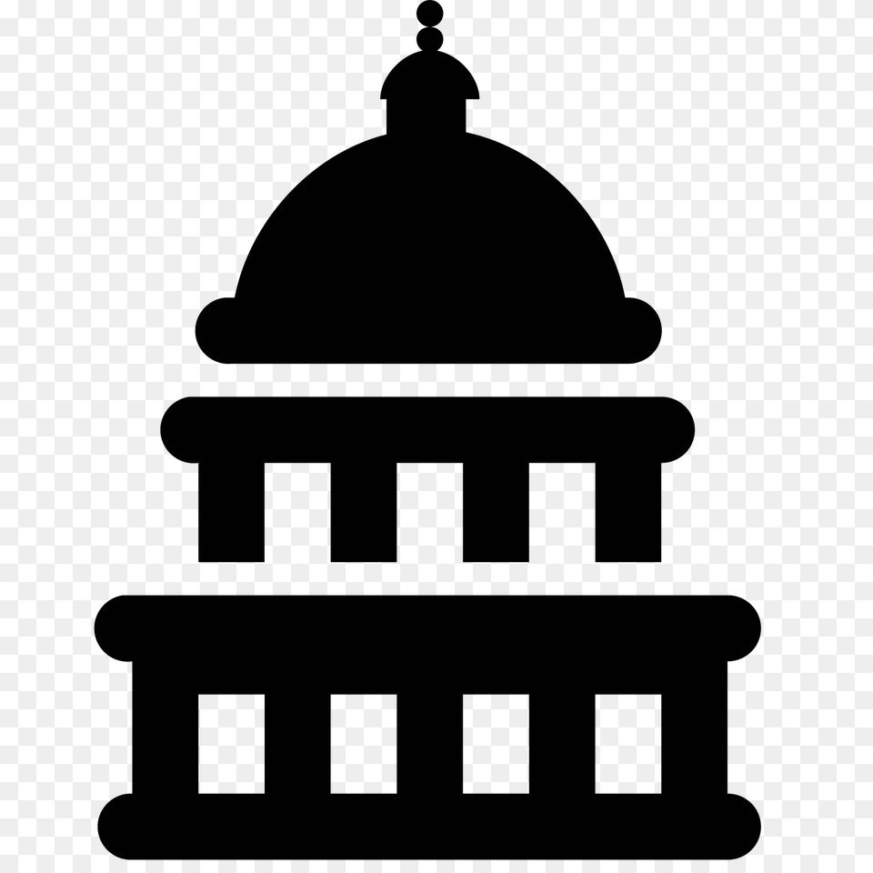 Us Capitol Icon, Gray Free Png