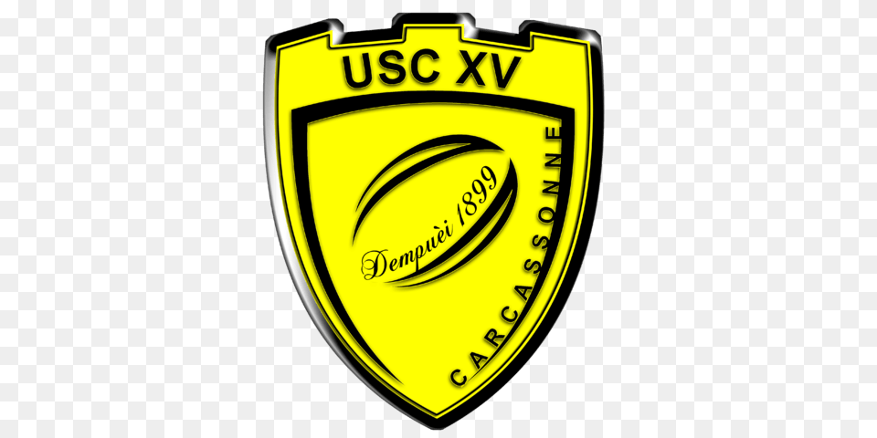 Us Carcassonne Rugby Logo, Badge, Symbol, Emblem, Disk Free Png Download