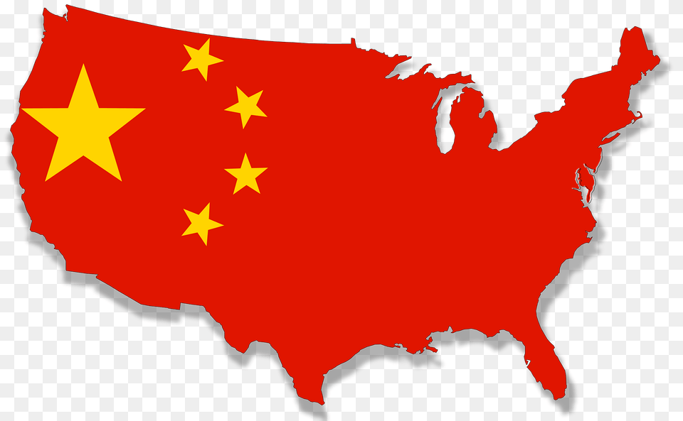 Us China Flag Map Clipart, Leaf, Plant, Symbol, Logo Free Png