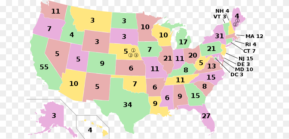 Us Electoral College Map Us Electoral College 2020, Text, Person, Baby Free Png Download