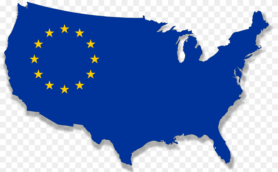 Us Europe Flag Map Clipart, Plot, Chart, Outdoors, Land Free Transparent Png