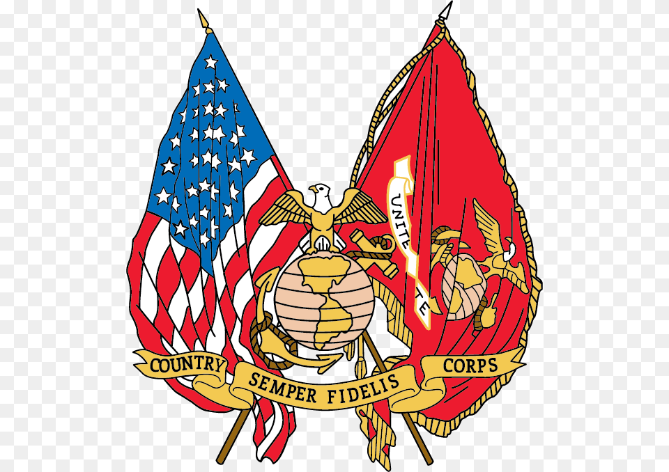 Us Flag And Marine Corps Flag Crossed, Baby, Person Free Png