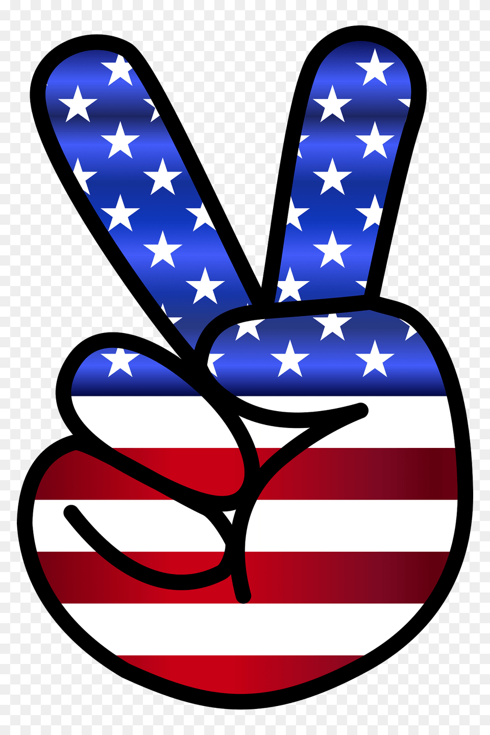 Us Flag Peace Hand Sign Clipart, American Flag, Clothing, Glove Free Png Download