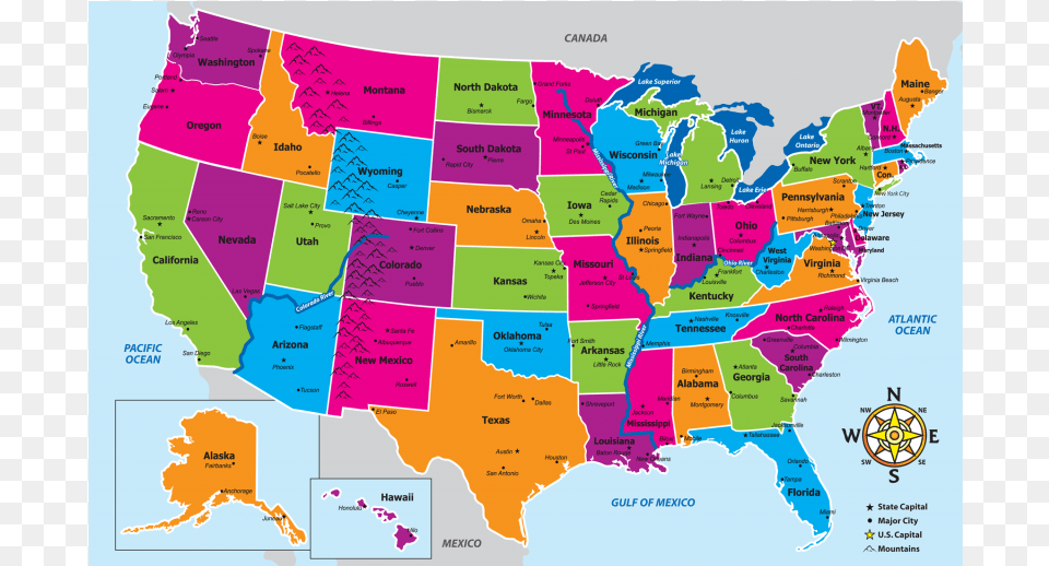 Us Map, Chart, Plot, Atlas, Diagram Png Image