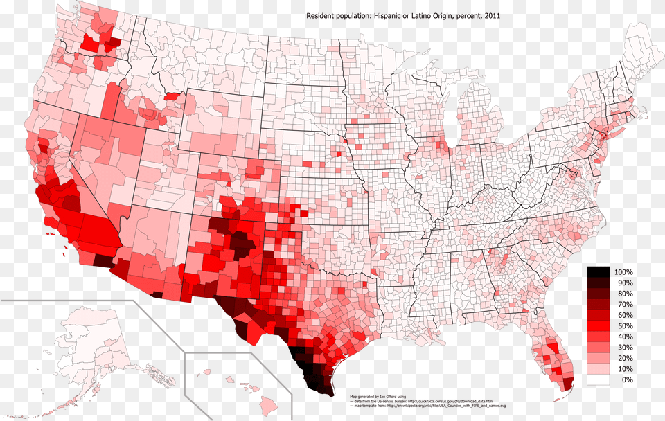 Us Map Hispanic Population Race By County Us, Chart, Plot, Atlas, Diagram Free Transparent Png