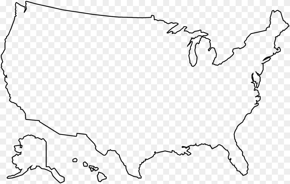 Us Map Outline Us Map America Outline Of Usa, Silhouette, Animal, Mammal Free Transparent Png