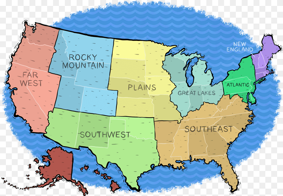 Us Map Travel The Back Roads Far West Map Usa, Chart, Plot, Atlas, Diagram Free Png