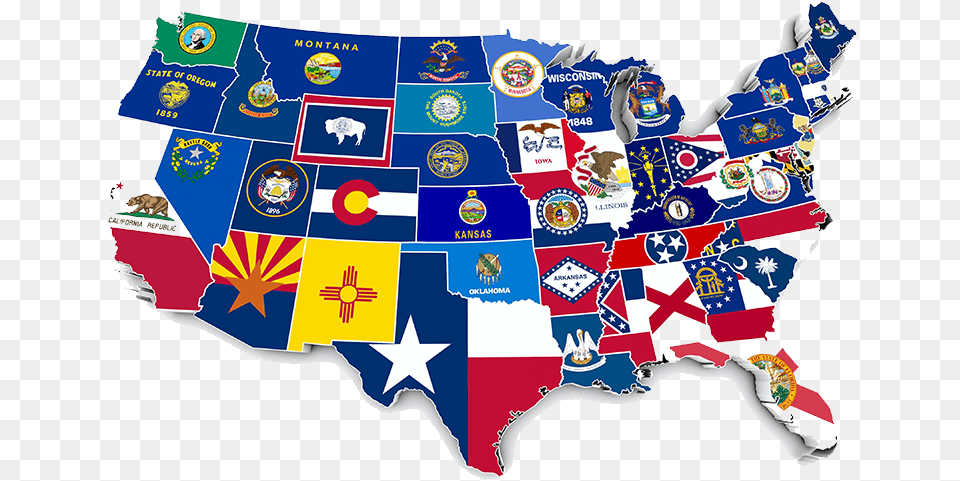 Us Map With Flags, Baby, Person, Logo Png Image