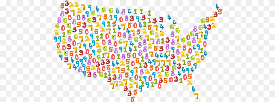 Us Map With Numbers Illustration, Pattern, Art, Accessories, Graphics Png