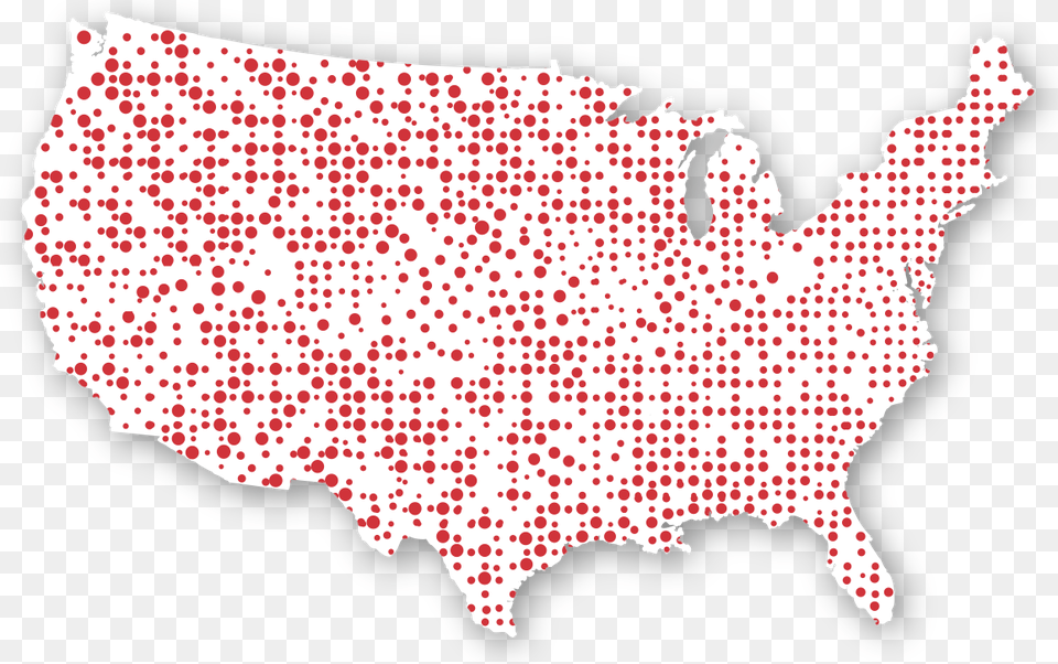 Us Map With Red Dots All Across Showing Americans With List Of Tv Markets, Baby, Person Free Png