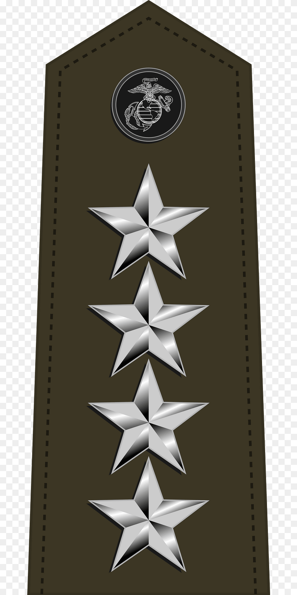Us Marine 10 Shoulderboard Vertical Clipart, Symbol, Star Symbol Png